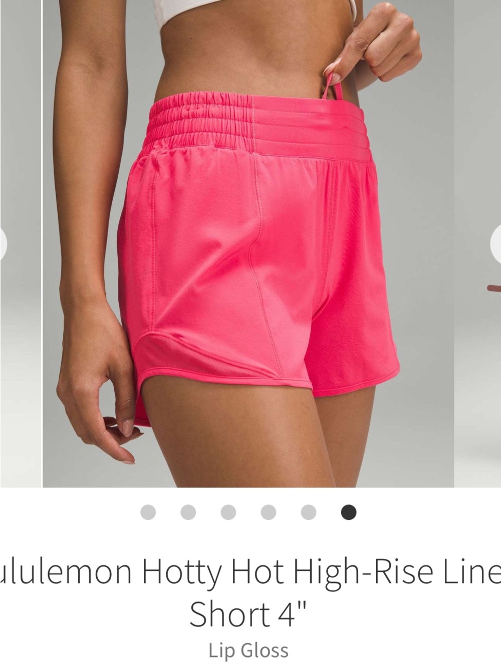 lululemon Hotty Hot High-Rise 4” Lip Gloss Pink